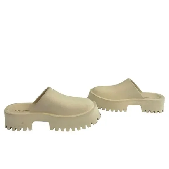 Jeffrey Campbell Womens Size 11 Cream Chunky Platform Mules Clogs - Picture 5 of 9